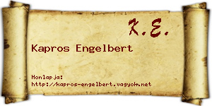Kapros Engelbert névjegykártya